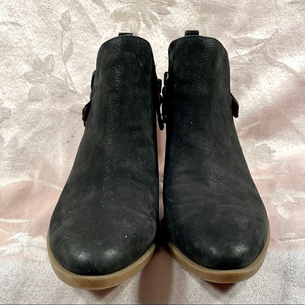 BLACK LEATHER FRANCO SARTO ANKLE BOOTS SIZE 7.5 - Picture 4 of 7